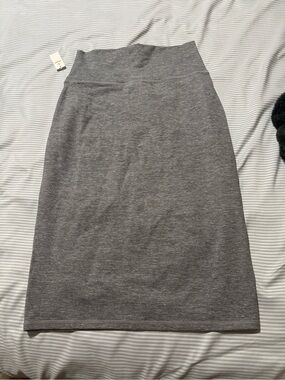 aerie Gray High-Waist Pencil Skirt